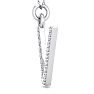 Letter V Diamond Initial Necklace In 14 Karat White Gold With 15 Diamonds Image-3