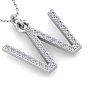 Letter W Diamond Initial Necklace In 14 Karat White Gold With 31 Diamonds Image-4