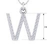 Letter W Diamond Initial Necklace In 14 Karat White Gold With 31 Diamonds Image-5