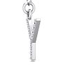 Letter Y Diamond Initial Necklace In 14 Karat White Gold With 12 Diamonds Image-3
