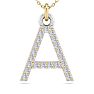 Letter A Diamond Initial Necklace In 14 Karat Yellow Gold With 21 Diamonds Image-1