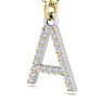 Letter A Diamond Initial Necklace In 14 Karat Yellow Gold With 21 Diamonds Image-2