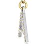 Letter A Diamond Initial Necklace In 14 Karat Yellow Gold With 21 Diamonds Image-3