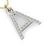 Letter A Diamond Initial Necklace In 14 Karat Yellow Gold With 21 Diamonds Image-4