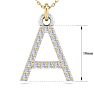 Letter A Diamond Initial Necklace In 14 Karat Yellow Gold With 21 Diamonds Image-5