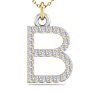 Letter B Diamond Initial Necklace In 14 Karat Yellow Gold With 27 Diamonds Image-1