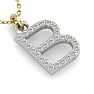 Letter B Diamond Initial Necklace In 14 Karat Yellow Gold With 27 Diamonds Image-4