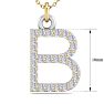 Letter B Diamond Initial Necklace In 14 Karat Yellow Gold With 27 Diamonds Image-5