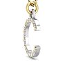 Letter C Diamond Initial Necklace In 14 Karat Yellow Gold With 18 Diamonds Image-3
