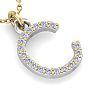 Letter C Diamond Initial Necklace In 14 Karat Yellow Gold With 18 Diamonds Image-4