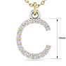 Letter C Diamond Initial Necklace In 14 Karat Yellow Gold With 18 Diamonds Image-5