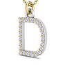 Letter D Diamond Initial Necklace In 14 Karat Yellow Gold With 23 Diamonds Image-2