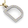 Letter D Diamond Initial Necklace In 14 Karat Yellow Gold With 23 Diamonds Image-4