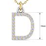 Letter D Diamond Initial Necklace In 14 Karat Yellow Gold With 23 Diamonds Image-5