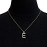 Letter E Diamond Initial Necklace In 14 Karat Yellow Gold With 20 Diamonds Image-6