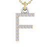 Letter F Diamond Initial Necklace In 14 Karat Yellow Gold With 16 Diamonds Image-1