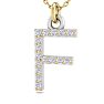 Letter F Diamond Initial Necklace In 14 Karat Yellow Gold With 16 Diamonds Image-2