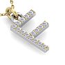Letter F Diamond Initial Necklace In 14 Karat Yellow Gold With 16 Diamonds Image-4