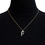 Letter F Diamond Initial Necklace In 14 Karat Yellow Gold With 16 Diamonds Image-6