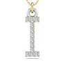Letter I Diamond Initial Necklace In 14 Karat Yellow Gold With 12 Diamonds Image-1