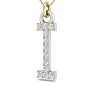 Letter I Diamond Initial Necklace In 14 Karat Yellow Gold With 12 Diamonds Image-2