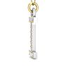 Letter I Diamond Initial Necklace In 14 Karat Yellow Gold With 12 Diamonds Image-3