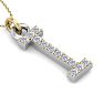 Letter I Diamond Initial Necklace In 14 Karat Yellow Gold With 12 Diamonds Image-4