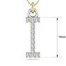 Letter I Diamond Initial Necklace In 14 Karat Yellow Gold With 12 Diamonds Image-5