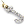 Letter J Diamond Initial Necklace In 14 Karat Yellow Gold With 13 Diamonds Image-4