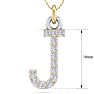 Letter J Diamond Initial Necklace In 14 Karat Yellow Gold With 13 Diamonds Image-5