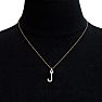 Letter J Diamond Initial Necklace In 14 Karat Yellow Gold With 13 Diamonds Image-6