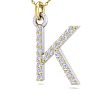 Letter K Diamond Initial Necklace In 14 Karat Yellow Gold With 19 Diamonds Image-2