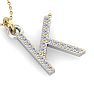 Letter K Diamond Initial Necklace In 14 Karat Yellow Gold With 19 Diamonds Image-4