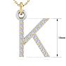 Letter K Diamond Initial Necklace In 14 Karat Yellow Gold With 19 Diamonds Image-5