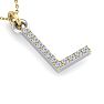 Letter L Diamond Initial Necklace In 14 Karat Yellow Gold With 12 Diamonds Image-4