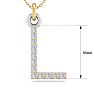 Letter L Diamond Initial Necklace In 14 Karat Yellow Gold With 12 Diamonds Image-5