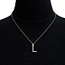 Letter L Diamond Initial Necklace In 14 Karat Yellow Gold With 12 Diamonds Image-6