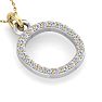 Letter O Diamond Initial Necklace In 14 Karat Yellow Gold With 22 Diamonds Image-4