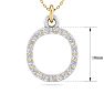 Letter O Diamond Initial Necklace In 14 Karat Yellow Gold With 22 Diamonds Image-5