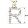 Letter R Diamond Initial Necklace In 14 Karat Yellow Gold With 23 Diamonds Image-5