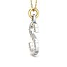 Letter S Diamond Initial Necklace In 14 Karat Yellow Gold With 19 Diamonds Image-4