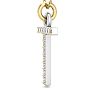 Letter T Diamond Initial Necklace In 14 Karat Yellow Gold With 13 Diamonds Image-3