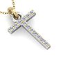 Letter T Diamond Initial Necklace In 14 Karat Yellow Gold With 13 Diamonds Image-4