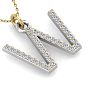 Letter W Diamond Initial Necklace In 14 Karat Yellow Gold With 31 Diamonds Image-4
