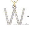 Letter W Diamond Initial Necklace In 14 Karat Yellow Gold With 31 Diamonds Image-5