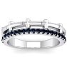 1/3 Carat Sapphire Cross Wedding Band In 14 Karat White Gold Image-1