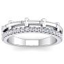 1/3 Carat Diamond Cross Wedding Band In 14 Karat White Gold Image-1