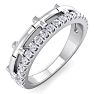 1/3 Carat Diamond Cross Wedding Band In 14 Karat White Gold Image-2