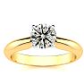 1 Carat Round Natural Diamond Solitaire Ring in 14K Yellow Gold Image-1