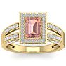 1-1/2 Carat Morganite and Diamond Ring In 14 Karat Yellow Gold Image-1